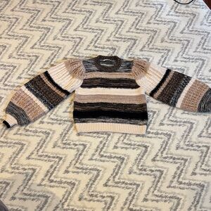 Ulla Johnson Black and Tan Striped Sweater